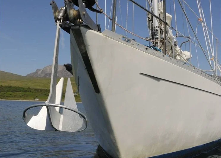 Knox Anchor hanging on the boat
