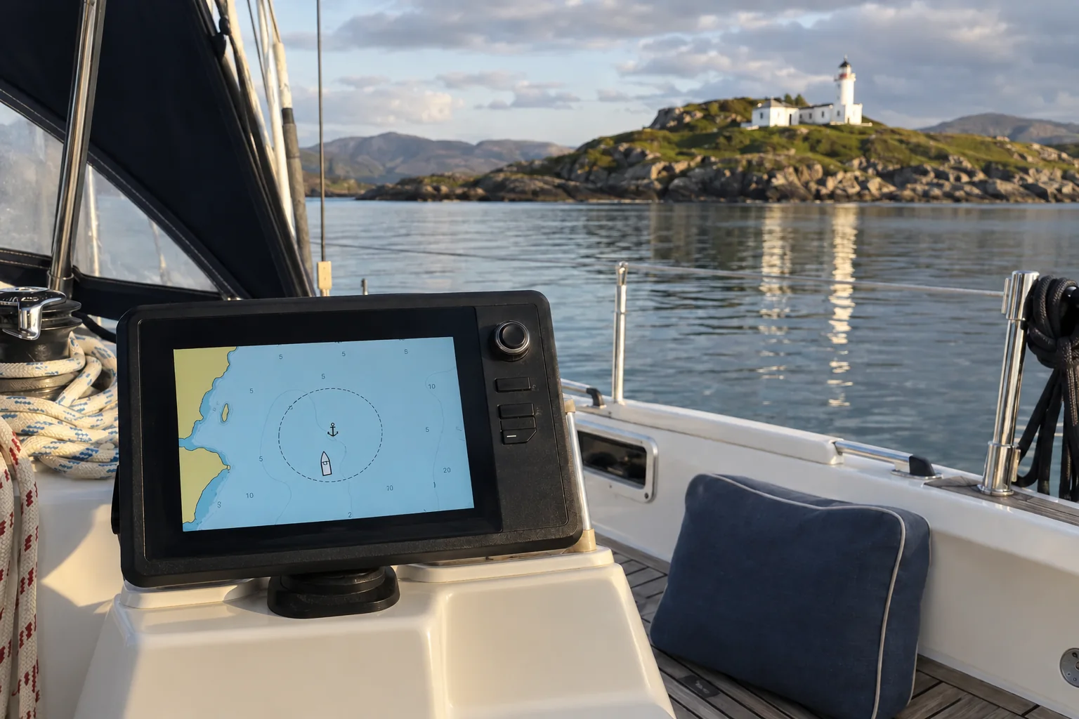 chartplotter at anchor